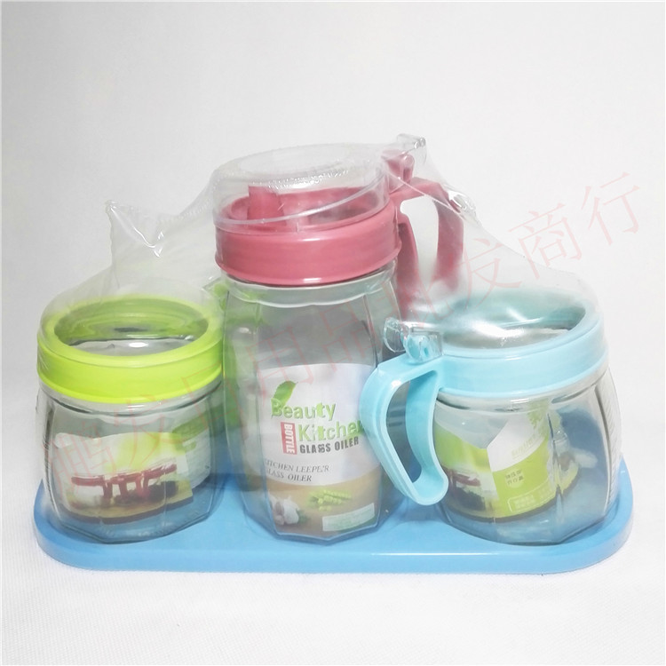 美厨1615玻璃油壶调味盒三件套 高性价比的厨房日常伴侣